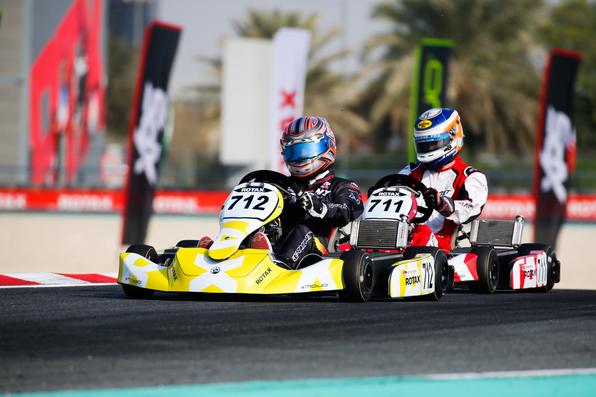 The Rotax E20 E Kart on the race track